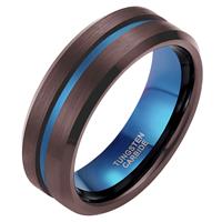 Mendes Heren ring Wolfraam Bruin Blauw 8mm-17mm