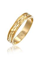 Elli PREMIUM Elli PREMIUM Ring Dames Band Paar Partner Huwelijk Gestructureerd in 925 sterling zilver Goud