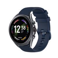 Strap-it Fossil Gen 6 44mm luxe siliconen bandje (donkerblauw)