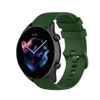 Strap-it Amazfit GTR 3 luxe siliconen bandje (legergroen)
