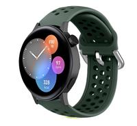Strap-it Huawei Watch GT3 - 42mm siliconen bandje met gaatjes (legergroen)