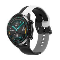 Strap-it Huawei Watch GT triple sport band (zwart-wit-grijs)