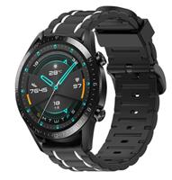 Strap-it Huawei Watch GT sport gesp band (zwart/wit)