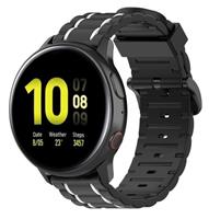 Strap-it Samsung Galaxy Watch Active  sport gesp band (zwart/wit)