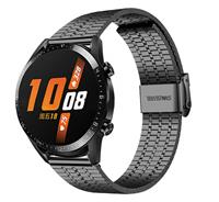 Strap-it Huawei Watch GT roestvrij stalen band (zwart)