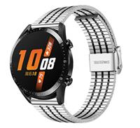 Strap-it Huawei Watch GT roestvrij stalen band (zilver/zwart)