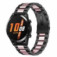 Strap-it Huawei Watch GT stalen band (zwart/roze)
