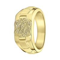 Lucardi Stalen goldplated ring Surinaamse mattenklopper