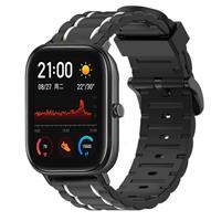 Strap-it Amazfit GTS sport gesp band (zwart/wit)