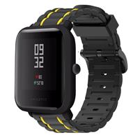 Strap-it Amazfit Bip sport gesp band (zwart/geel)