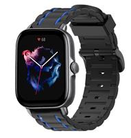 Strap-it Amazfit GTS 3 sport gesp band (zwart/blauw)