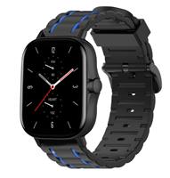 Strap-it Amazfit GTS 2 sport gesp band (zwart/blauw)