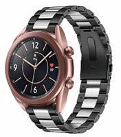 Strap-it Samsung Galaxy Watch 3 41mm stalen band (zwart/zilver)