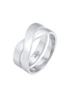 KUZZOI, Ring Herren Bandring Überkreuz Look 925 Silber in silber, Schmuck für Herren