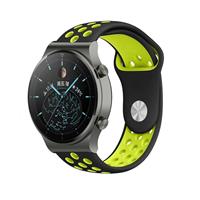 Strap-it Huawei Watch GT 2 Pro sport band (zwart/geel)