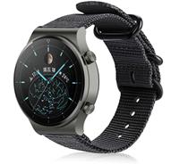 Strap-it Huawei Watch GT 2 Pro nylon gesp band (zwart)