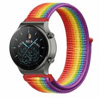 Strap-it Huawei Watch GT 2 Pro nylon band (regenboog)