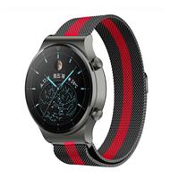 Strap-it Huawei Watch GT 2 Pro Milanese band (zwart/rood)