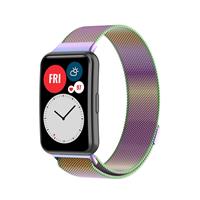 Strap-it Huawei Watch Fit New Milanese band (regenboog)