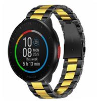 Strap-it Polar Pacer stalen band (zwart/goud)