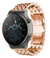 Strap-it Huawei Watch GT 2 Pro stalen draak band (rosé goud)