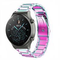 Strap-it Huawei Watch GT 2 Pro stalen band (regenboog)