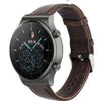 Strap-it Huawei Watch GT 2 Pro leren band (donkerbruin)