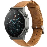 Strap-it Huawei Watch GT 2 Pro leren band (bruin)