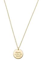 s.Oliver Ketting met hanger Voor dames, 925 Sterling zilveren vergulde munt "Mama, jij bent de beste".