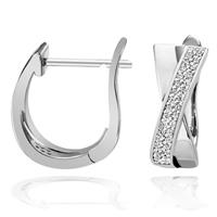 Goldmaid Paar Creolen, 925 Sterlingsilber 64 Zirkonia, weiß