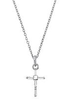 s.Oliver Ketting met hanger voor dames, 925 Sterling Zilver, (synth.) Zirkonia | Kruis