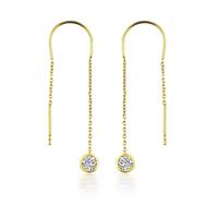 DKeniz Paar Ohrhänger »925/- Sterling Silber vergoldet Glänzend 8cm Zirko«