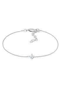 Elli DIAMONDS Armband »Solitär Viereck Diamant (0.1 ct) 925 Silber«