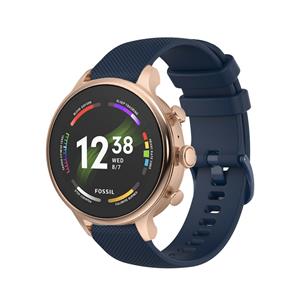 Strap-it Fossil Gen 6 (42mm) siliconen bandje (donkerblauw)