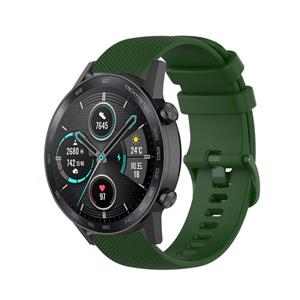 Strap-it Honor Magic Watch 2 luxe siliconen bandje (legergroen)