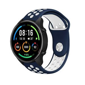 Strap-it Xiaomi Mi Watch sport band (blauw/wit)