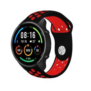 Strap-it Xiaomi Mi Watch sport band (zwart/rood)