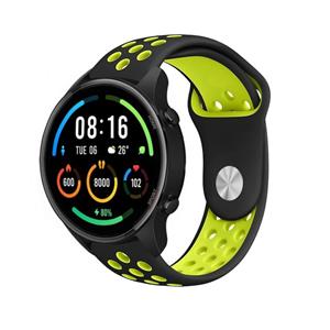 Strap-it Xiaomi Mi Watch sport band (zwart/geel)