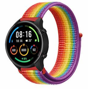 Strap-it Xiaomi Mi Watch nylon band (regenboog)