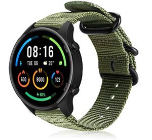Strap-it Xiaomi Mi Watch nylon gesp band (groen