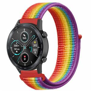 Strap-it Honor Magic Watch 2 nylon band (regenboog)