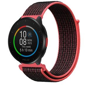 Strap-it Polar Pacer nylon band (zwart/rood)