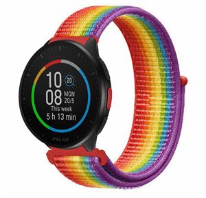 Strap-it Polar Pacer nylon band (regenboog)