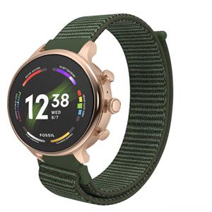 Strap-it Fossil Gen 6 (42mm) nylon band (donkergroen)