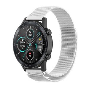 Strap-it Honor Magic Watch 2 Milanese band (zilver)