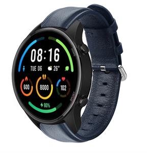 Strap-it Xiaomi Mi Watch leren bandje (donkerblauw)