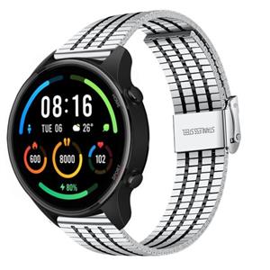 Strap-it Xiaomi Mi Watch roestvrij stalen band (zilver/zwart)
