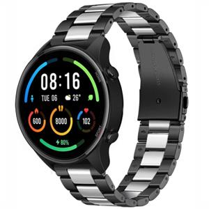 Strap-it Xiaomi Mi Watch stalen band (zwart/zilver)