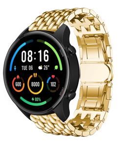 Strap-it Xiaomi Mi Watch stalen draak band (goud)