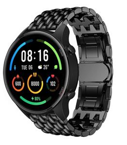 Strap-it Xiaomi Mi Watch stalen draak band (zwart)